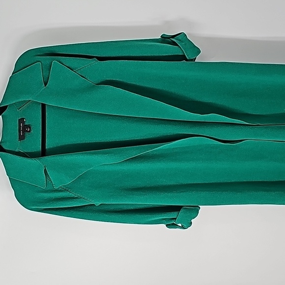 Ann Taylor Green Knee Length Duster Sweater w Rolled Sleeves+Side Slits - Picture 14 of 17